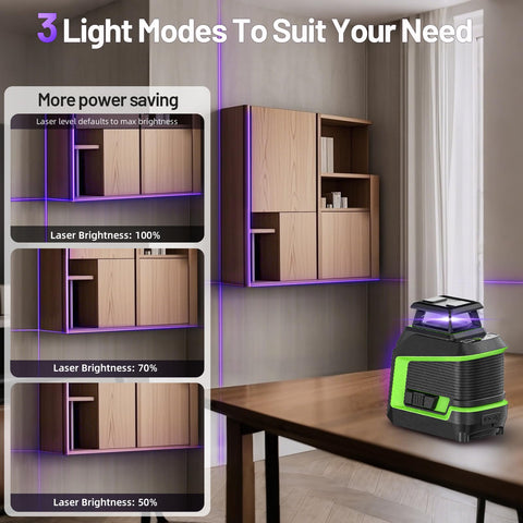Huepar 360 laser level horizontal coverage for full-room alignment
