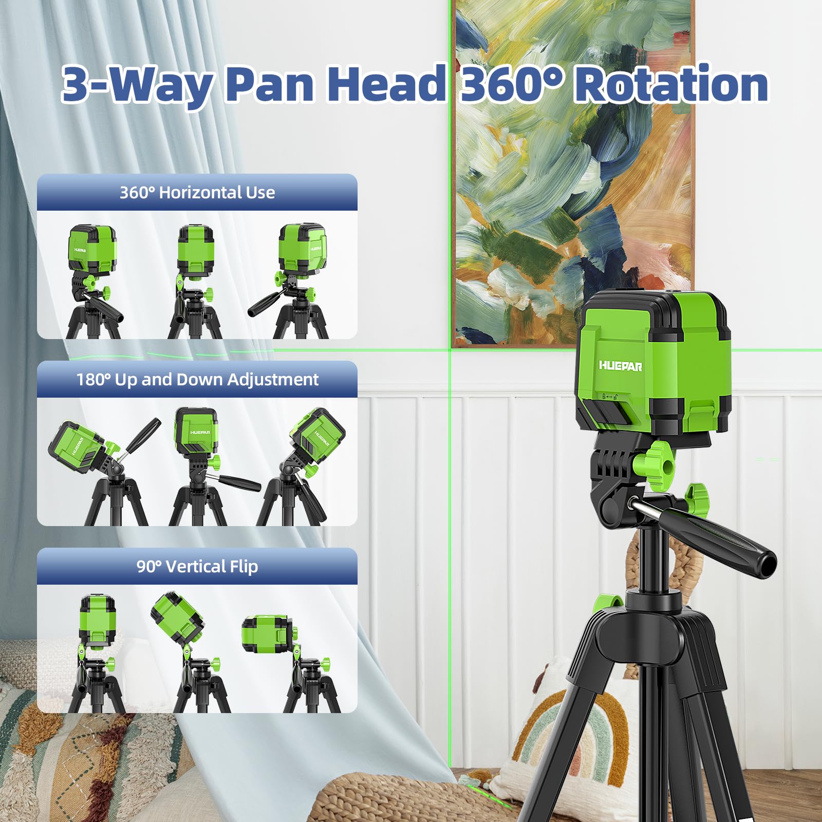 Huepar adjustable legs and center column extending height from 16.5 to 60 inches