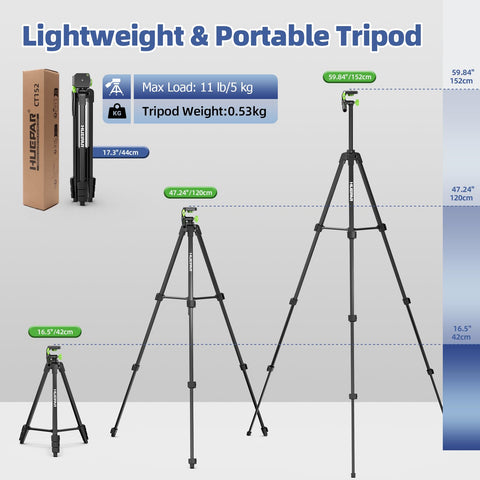 Huepar bubble levels for quick horizontal calibration on the tripod