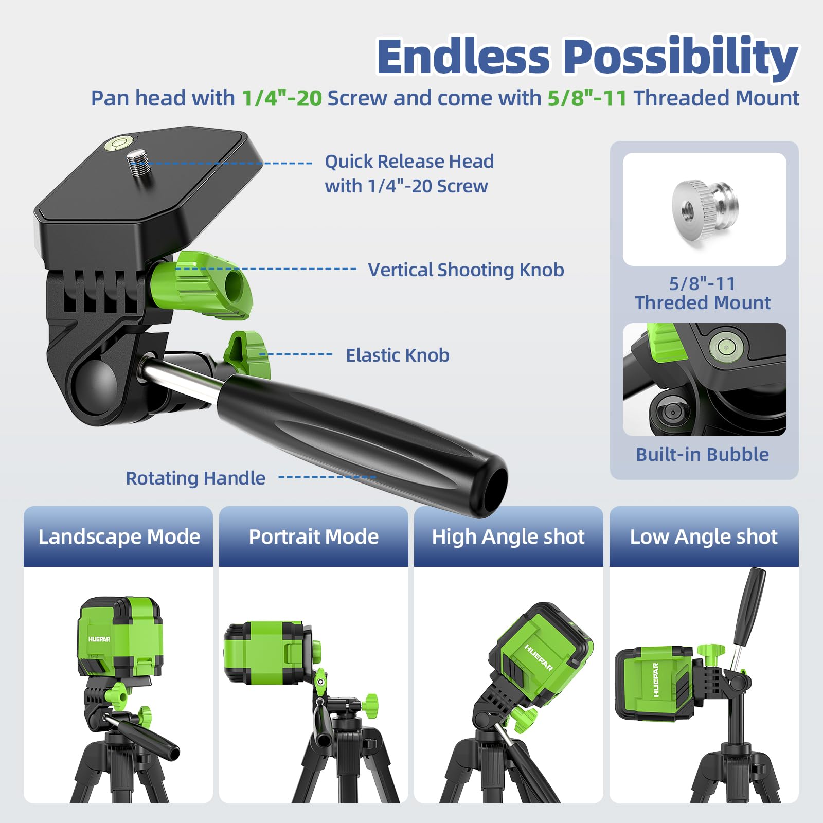 Huepar lightweight aluminum and ABS construction delivering durable indoor support