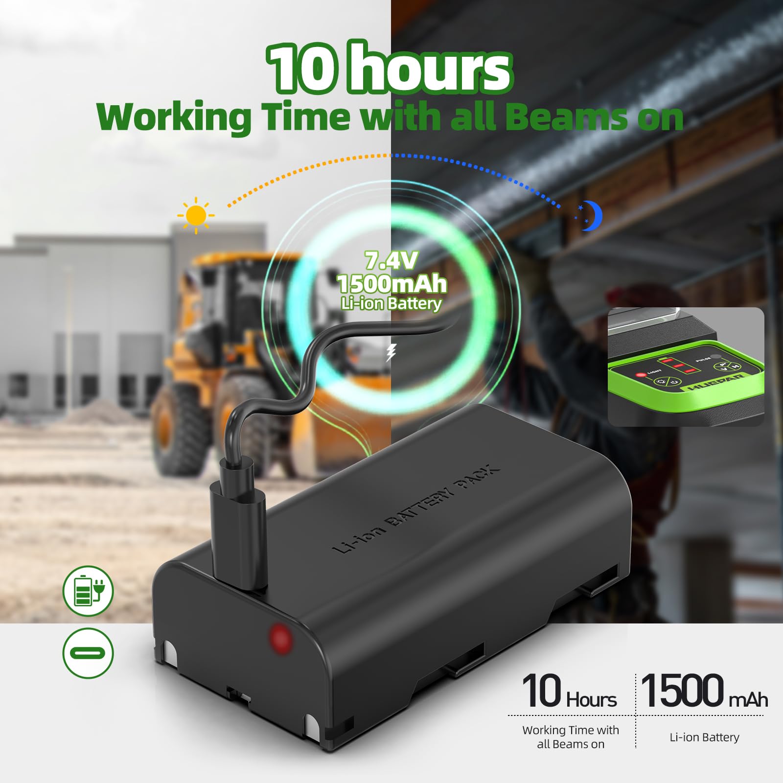 Huepar 7211CG vertical green beam enables vertical alignment