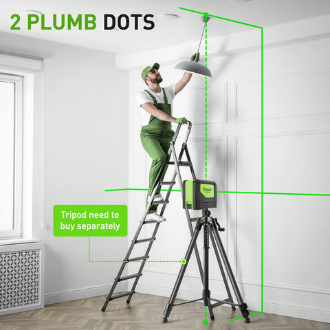 Huepar 9211G bright green laser enhances visibility on bright job sites