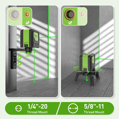 Huepar 9211G 2-in-1 laser tool for line and point references in one tool