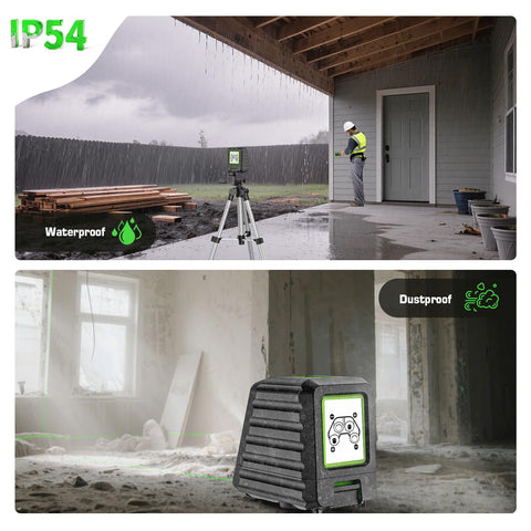 IP54 durability protects against dust and moisture.