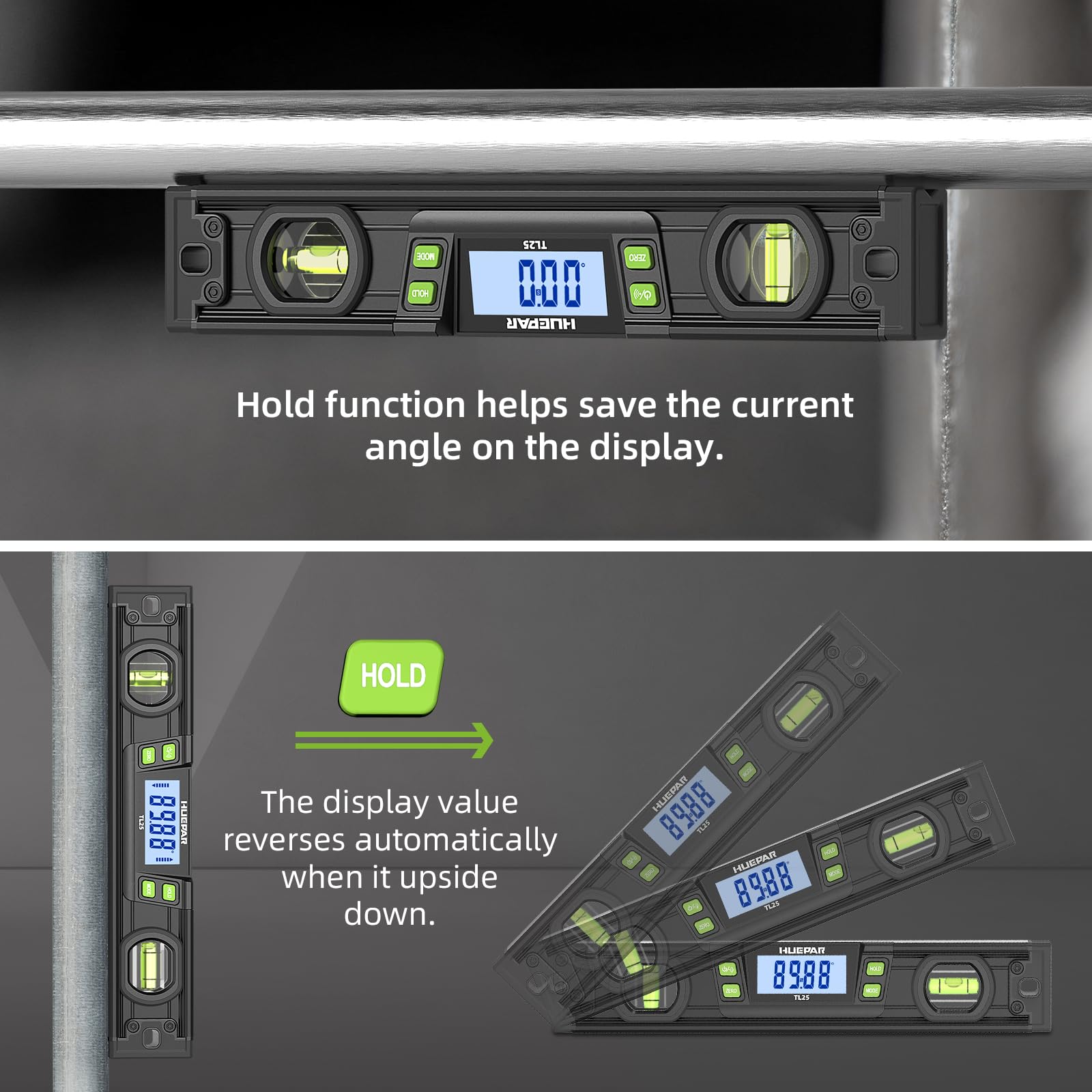 Huepar compact durable design for portable, one-handed use