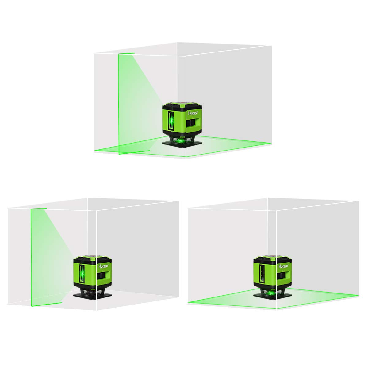 Huepar FL360G self-leveling with alert maintains a stable reference.