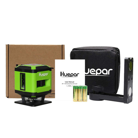 Huepar FL360G tripod-ready with 1/4-inch thread for stable setup.