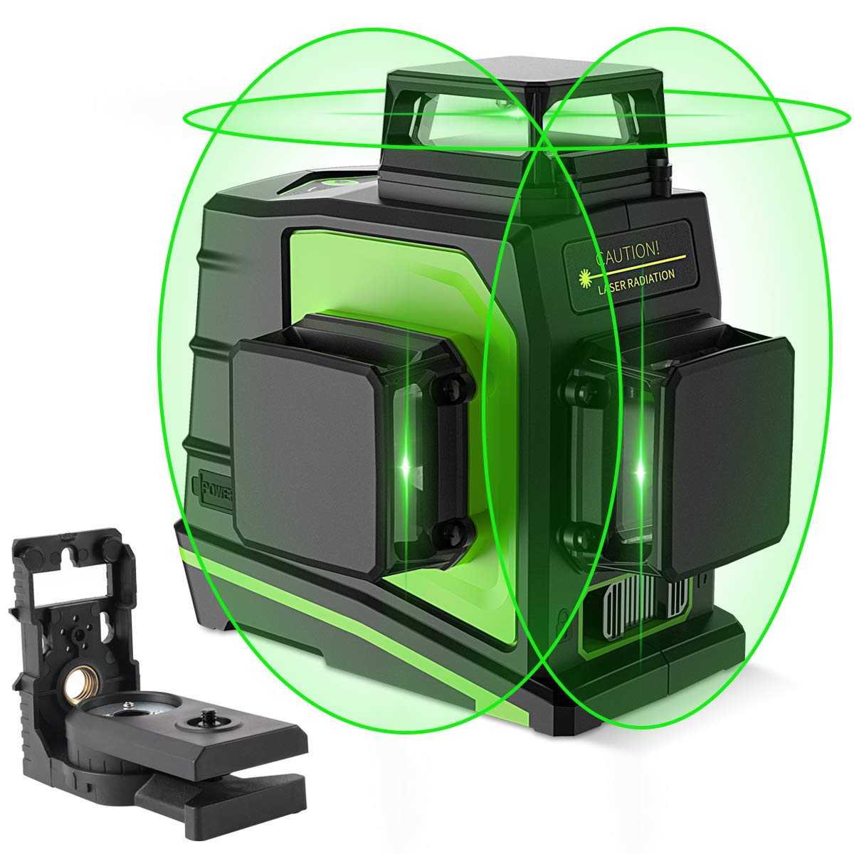 Huepar GF360G front view of the self-leveling laser ready for layout tasks