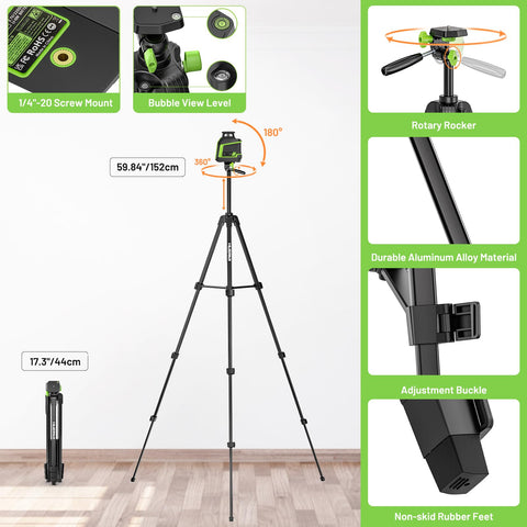 Huepar green laser line visible in bright indoor spaces for precise projection