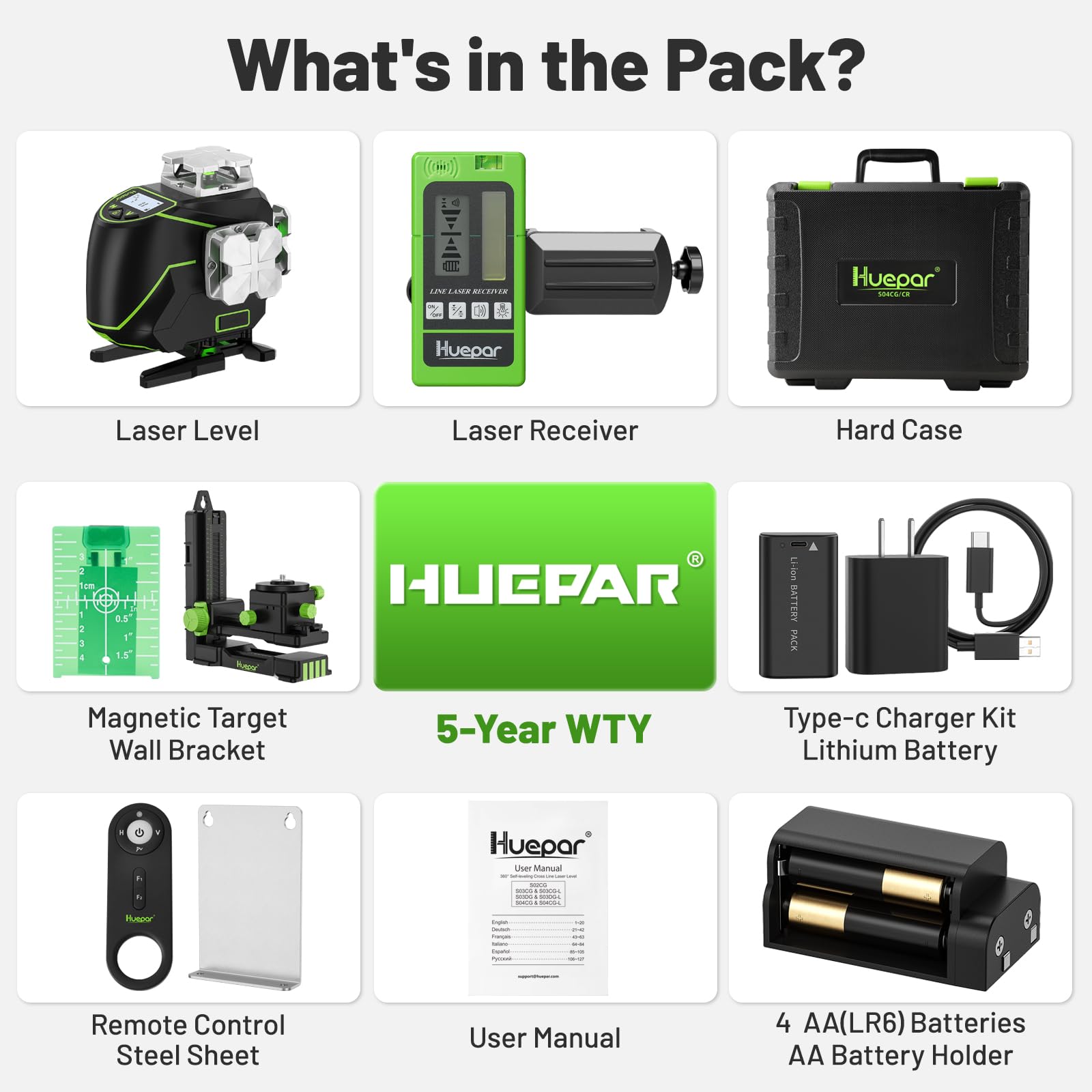 Huepar hard carry case kit for organized storage