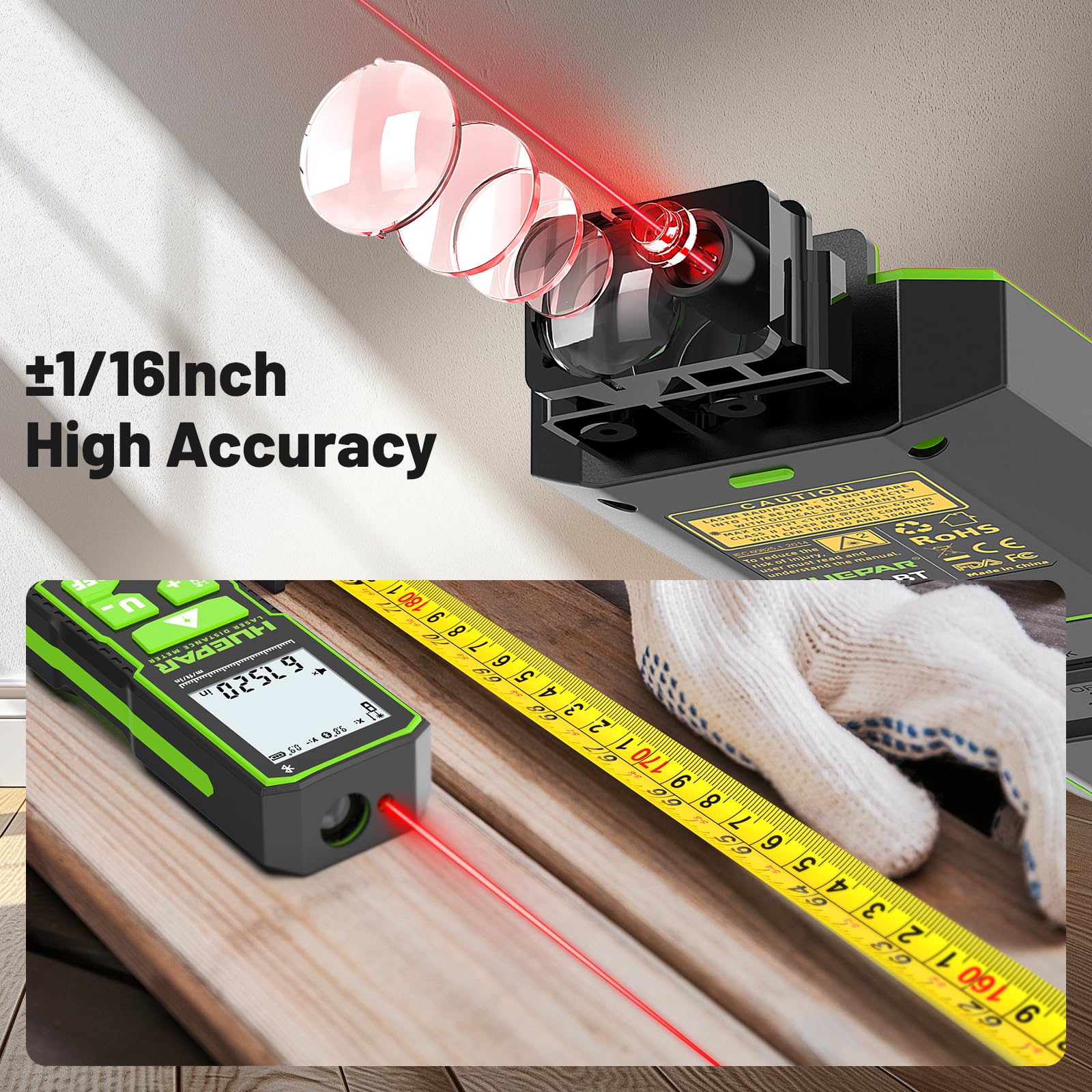 Huepar IP54-rated body stands up to dust and moisture on-site