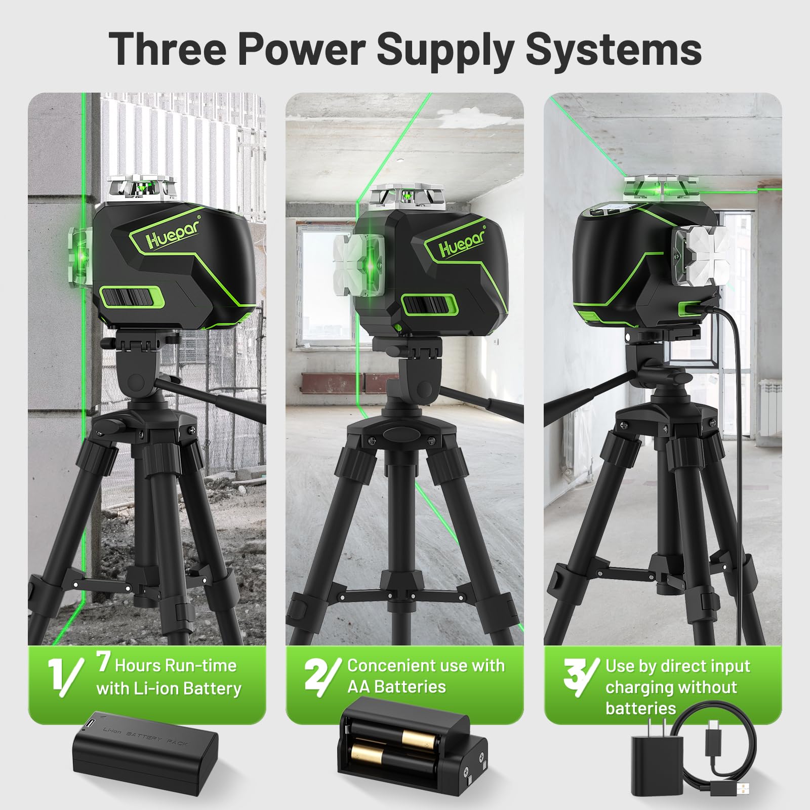 Huepar laser level Bluetooth control enabling remote setup