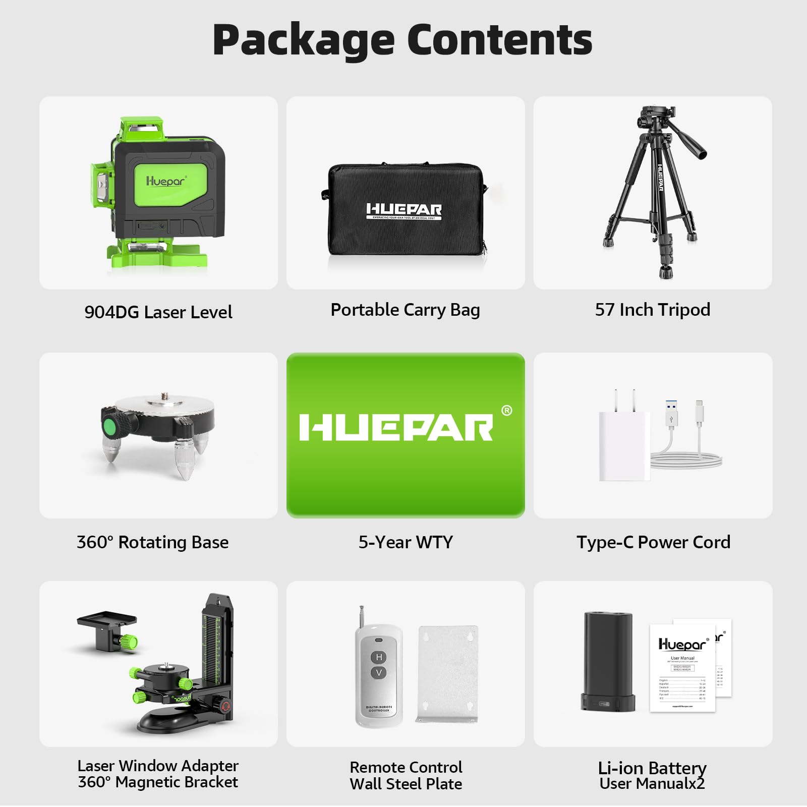 Huepar magnetic stand and wall plate enable flexible mounting.