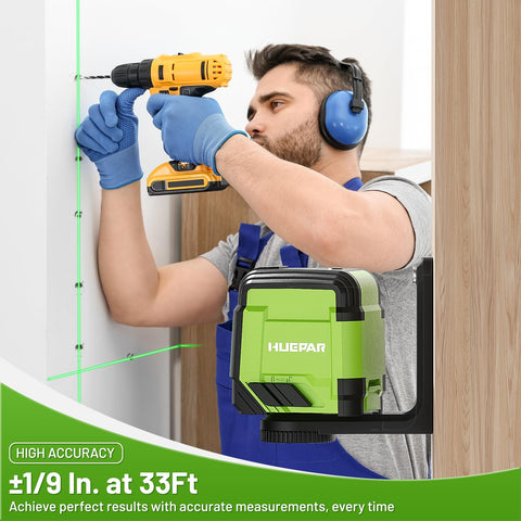 Huepar laser level manual mode for flexible angle control and setup.