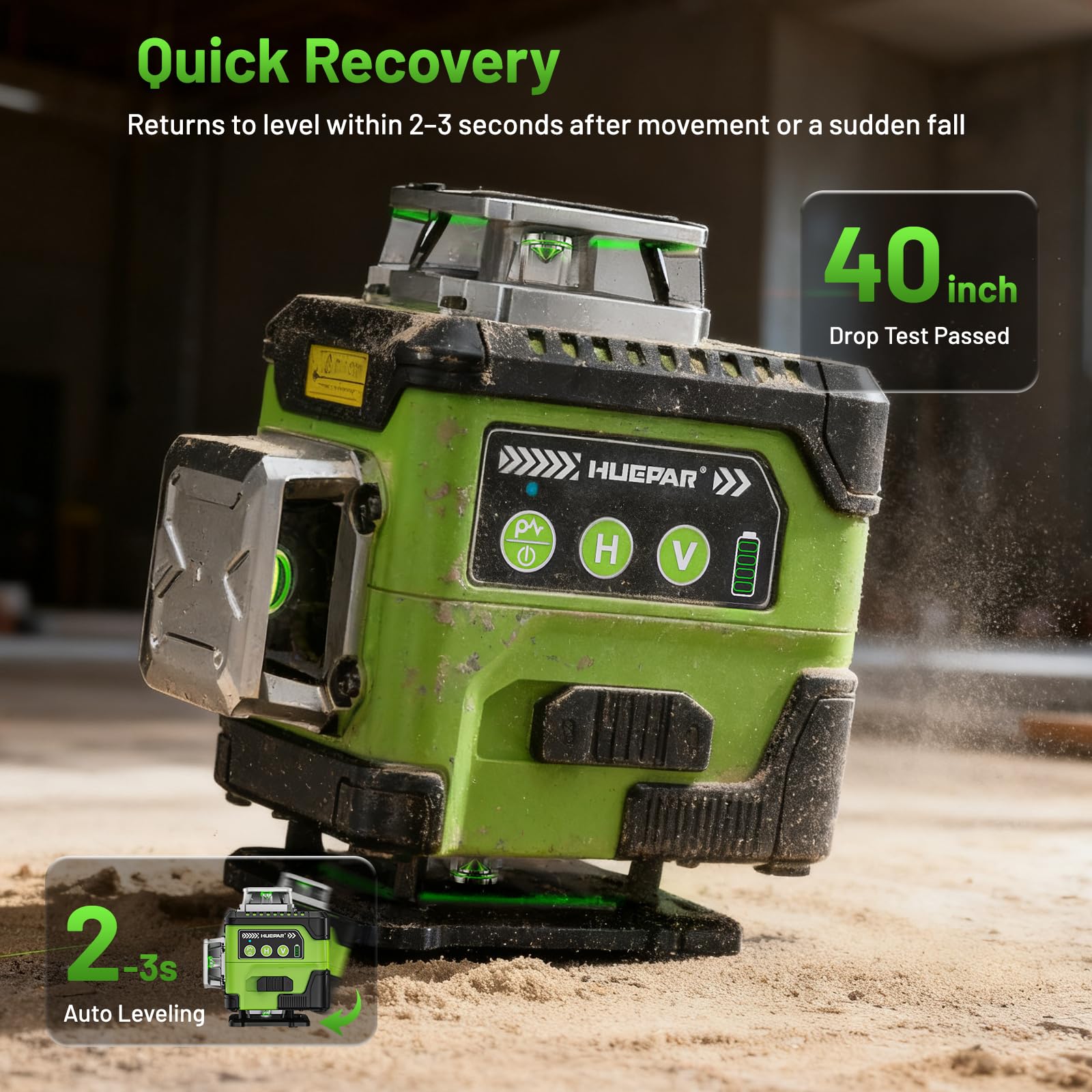 Huepar laser level Pulse Mode extends range with detector