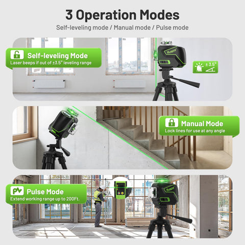 Huepar laser level pulse mode extends range with receiver