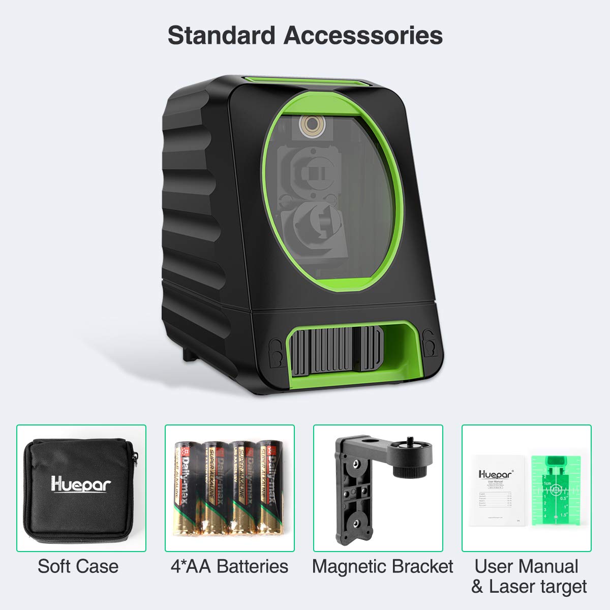 Huepar BOX-1G compatible with LR-5RG or LR-6RG receivers for better visibility.