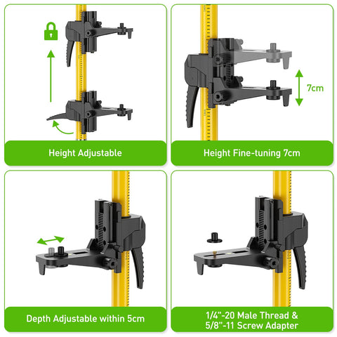 Built-in bubble level on Huepar LP36 head for level verification