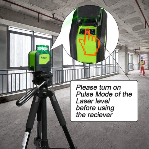 Huepar LR-6RG detector with side readouts improves readability during ceiling-to-wall alignment