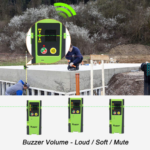Three-sided LED display on Huepar LR-6RG aids quick verification from multiple angles
