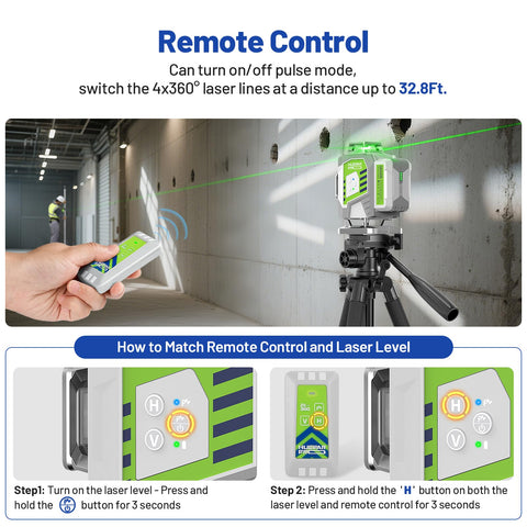 Huepar Pro 4D laser beams deliver precise horizontal and vertical lines.