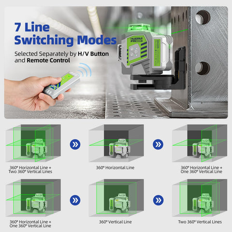 Huepar Pro bright green laser enhances visibility in sunlit spaces.