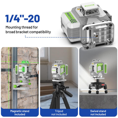Huepar Pro rugged build withstands jobsite dust and rain with IP54 rating.