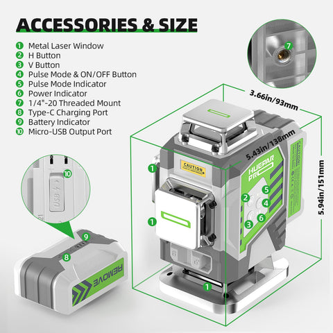 Huepar Pro hard carry case keeps tools organized and protected.