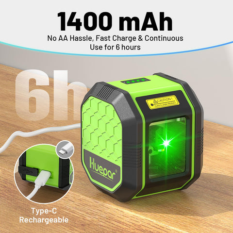 Huepar laser target plate improves line visibility for checks.