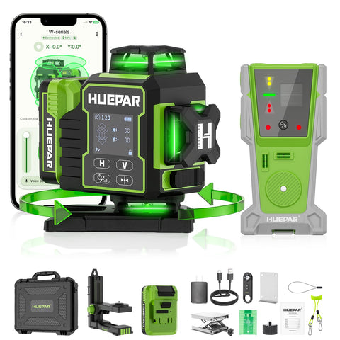 Huepar W04CG outdoor receiver enabling long-range alignment up to 400 ft