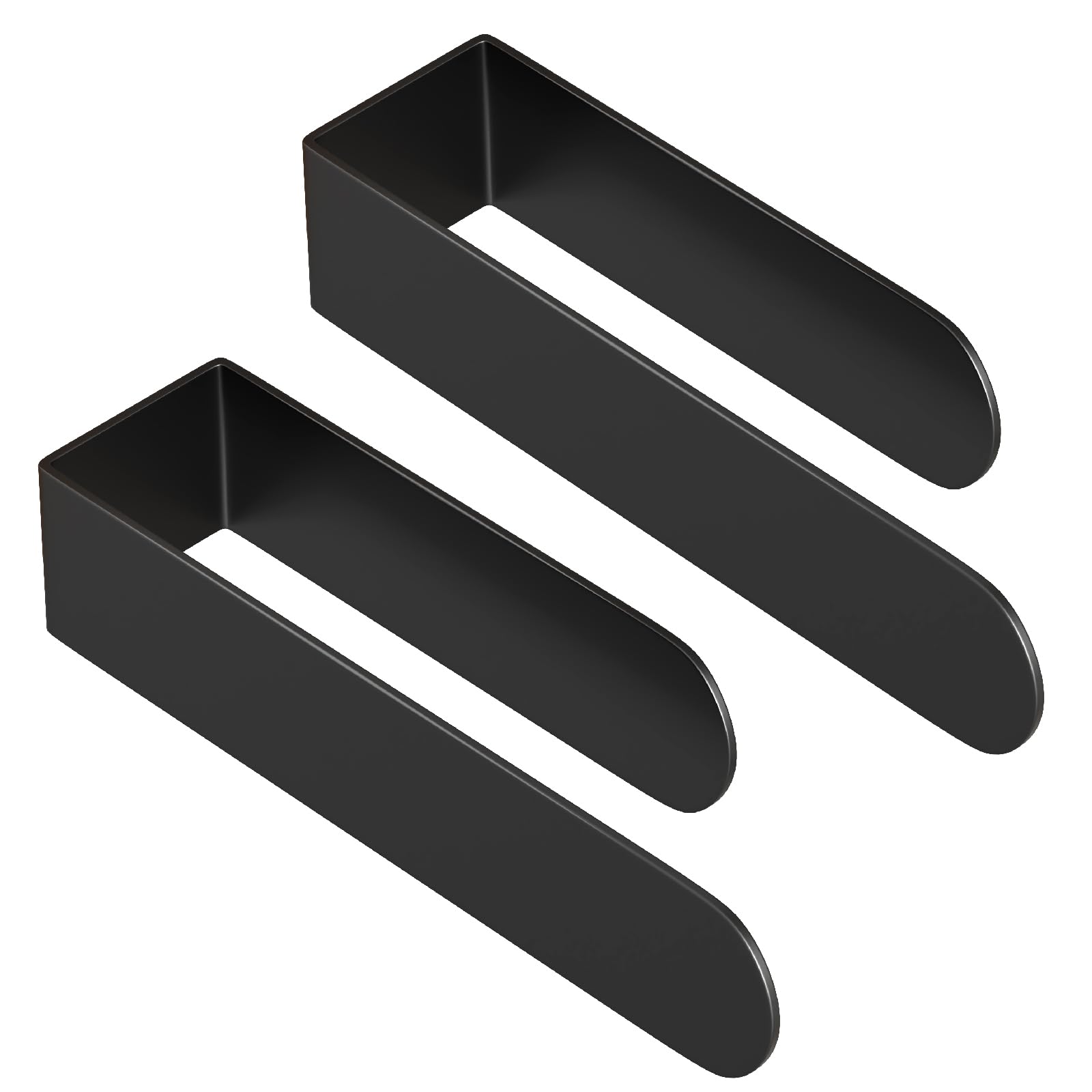 HUFEEOH adhesive towel holder in black wall-mount for easy bathroom organization.