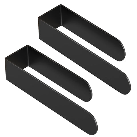 HUFEEOH adhesive towel holder in black wall-mount for easy bathroom organization.