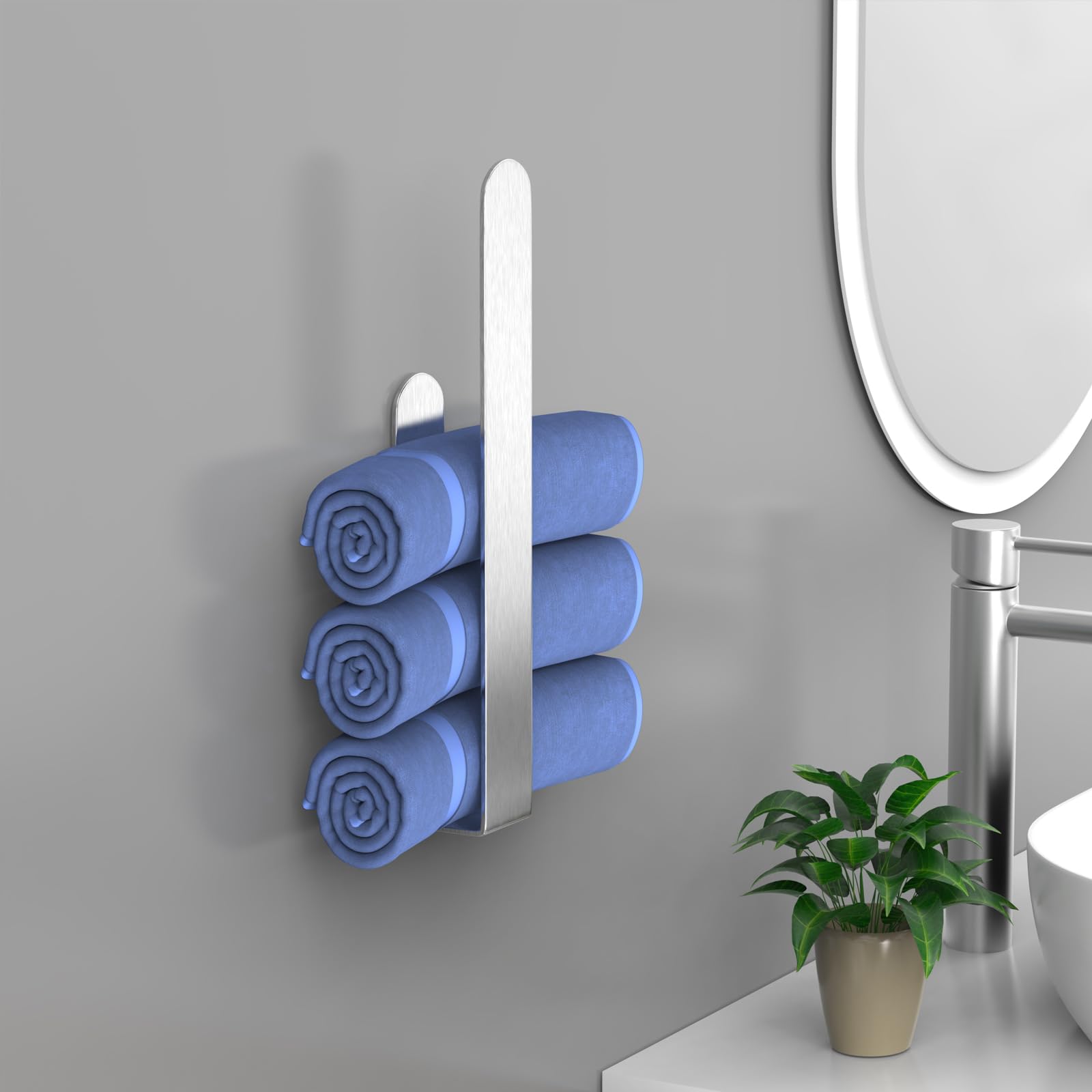 HUFEEOH self-adhesive mount works on smooth tiles and glass.