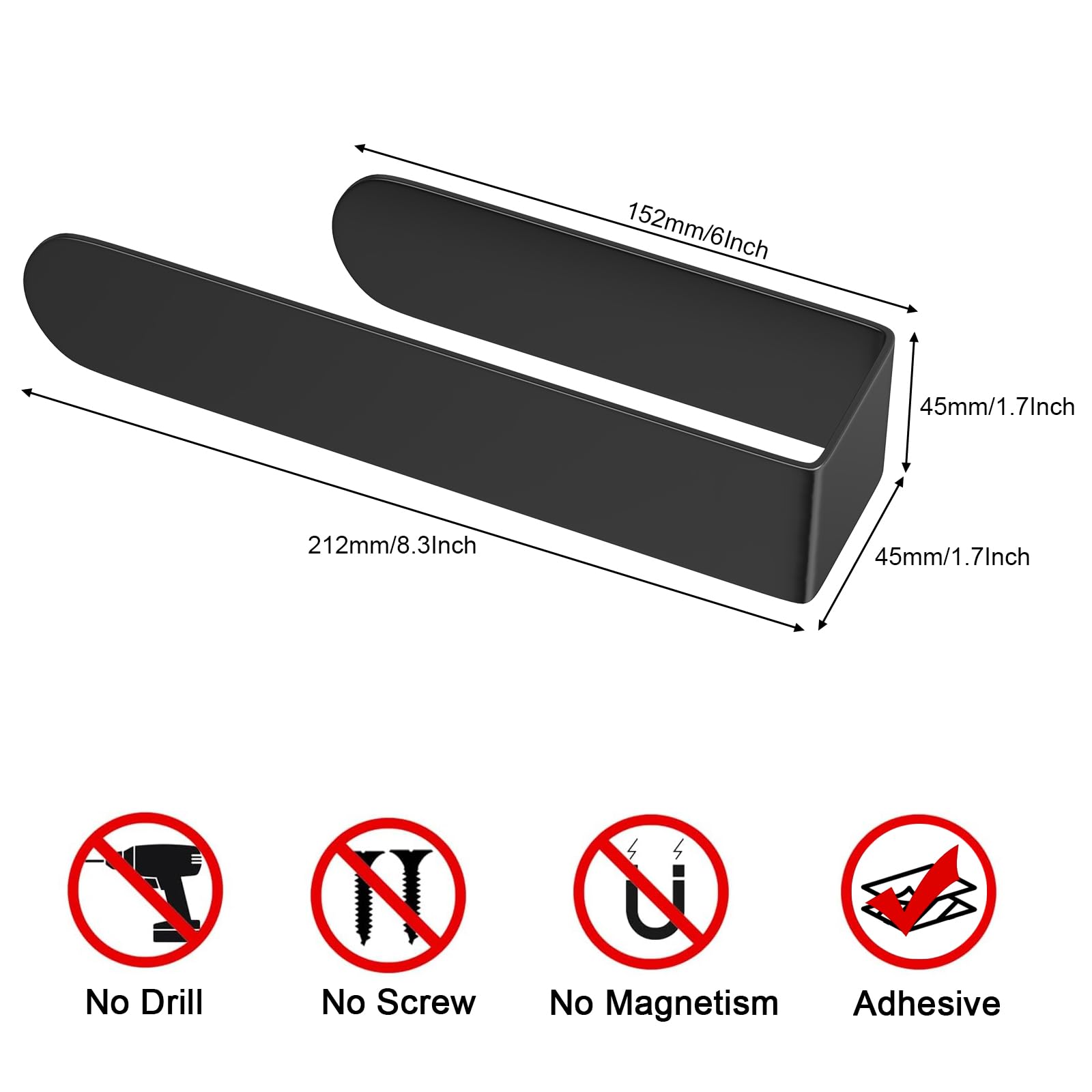 HUFEEOH stainless steel brushed black towel rack for durable kitchen use.