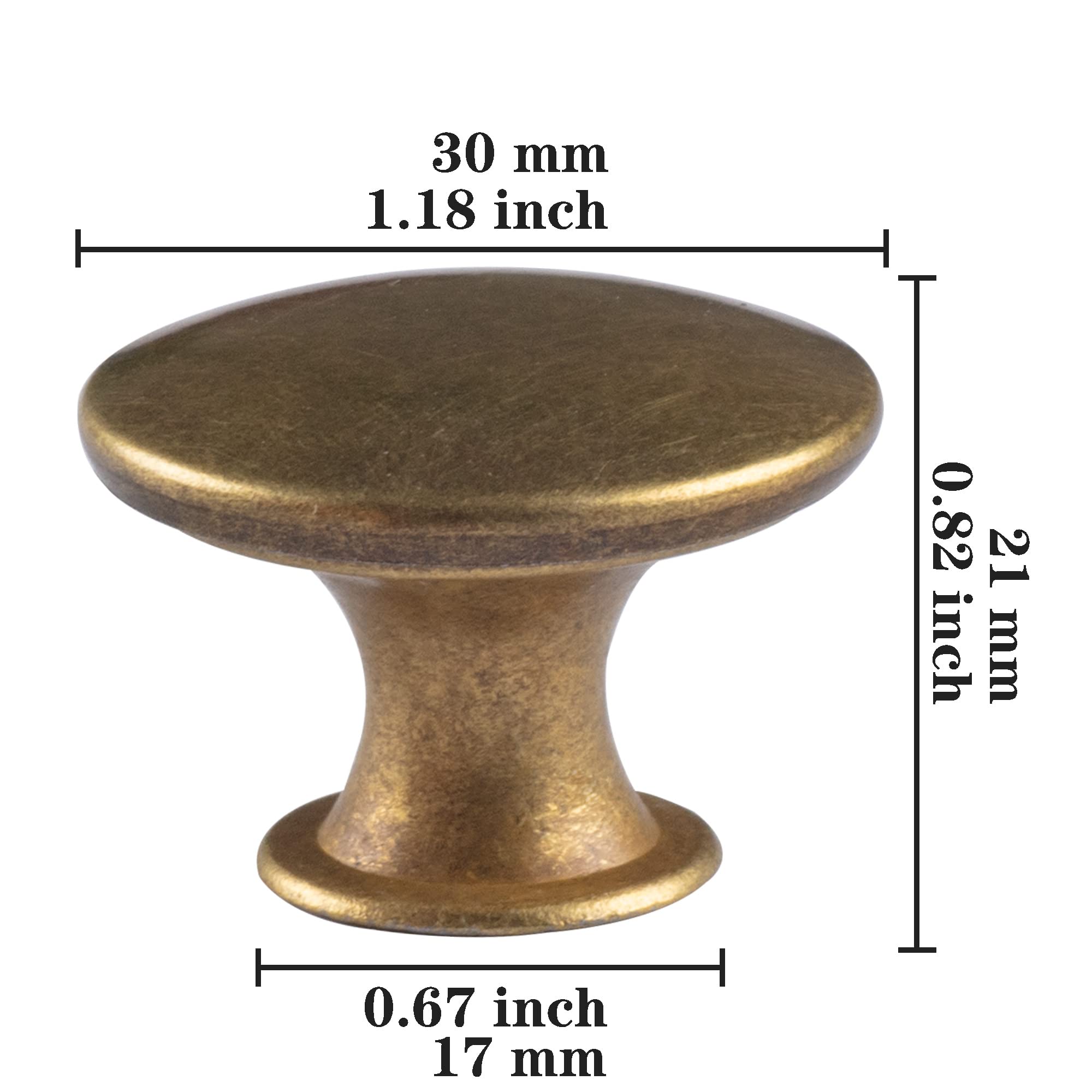 HUGOLEM brass round knob packaging, 20-pack for quick upgrades.