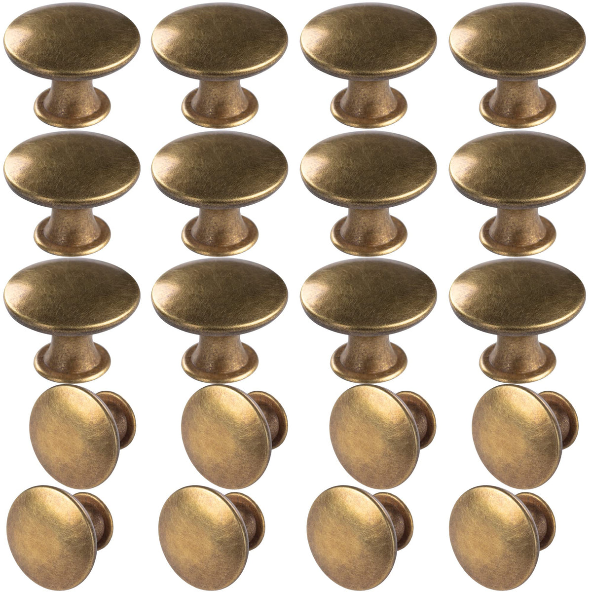 HUGOLEM brass round knob close-up, showing smooth finish for cabinets.