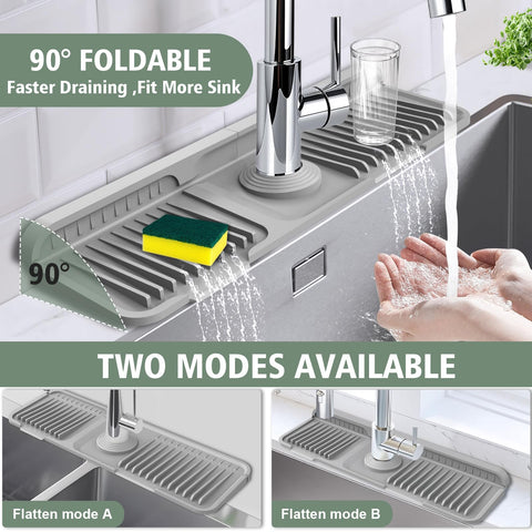 Hugro Tarfive multi-functional silicone mat doubles as sponge holder and dish mat.