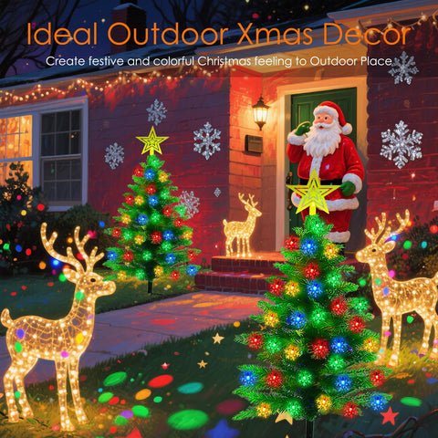 HUGSVIK IP65 waterproof outdoor Christmas tree withstands rain and snow