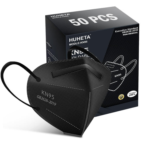 HUHETA KN95 mask front view with 5-layer filtration for daily protection