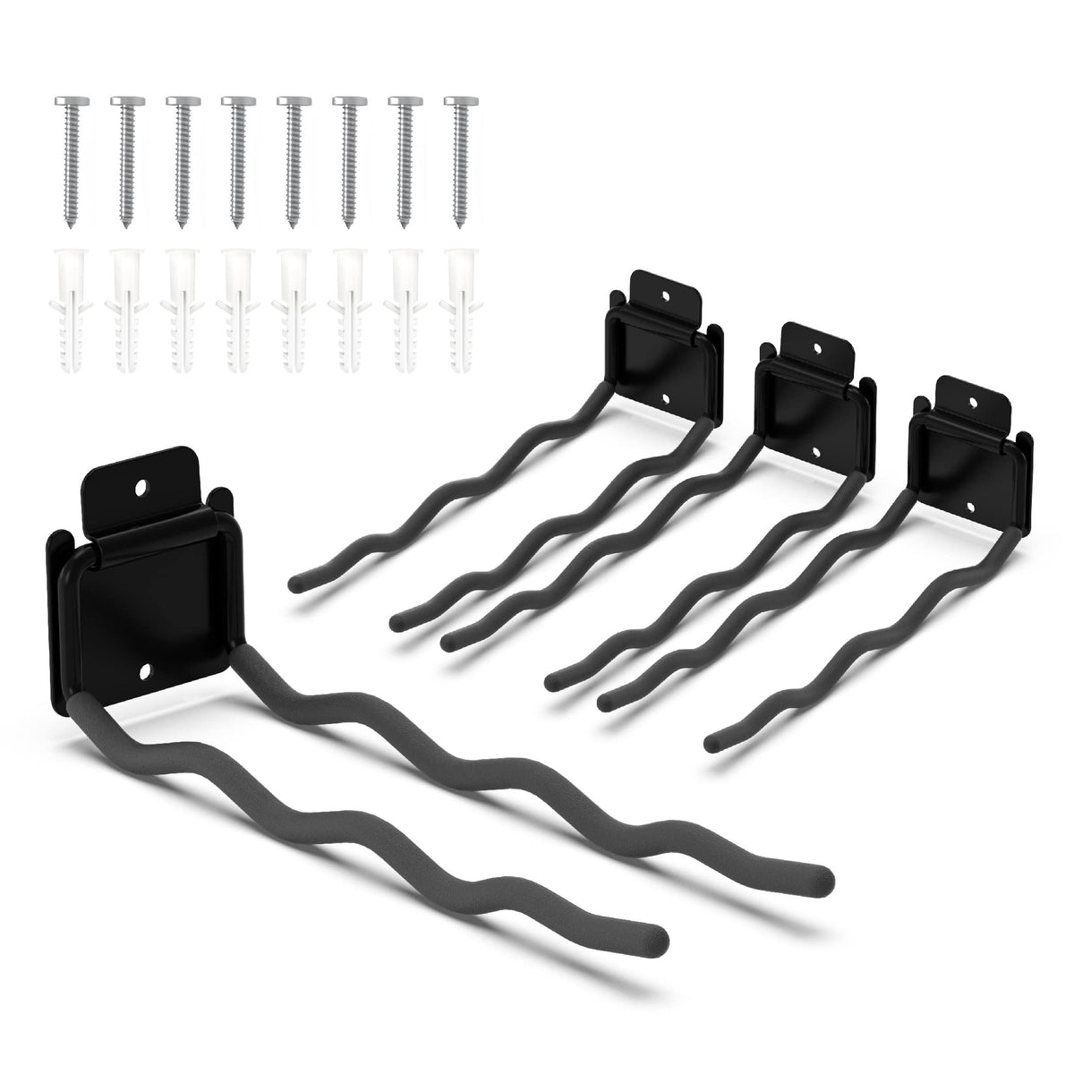 HUHOLE 12-inch wave hook wall mount organizes ladders and tools efficiently.