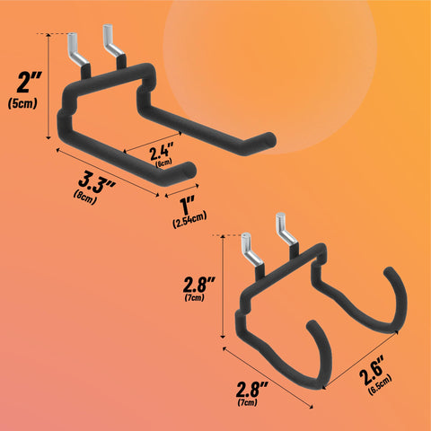 HUHOLE 4-inch double-arm hook keeps hammers and cords organized.