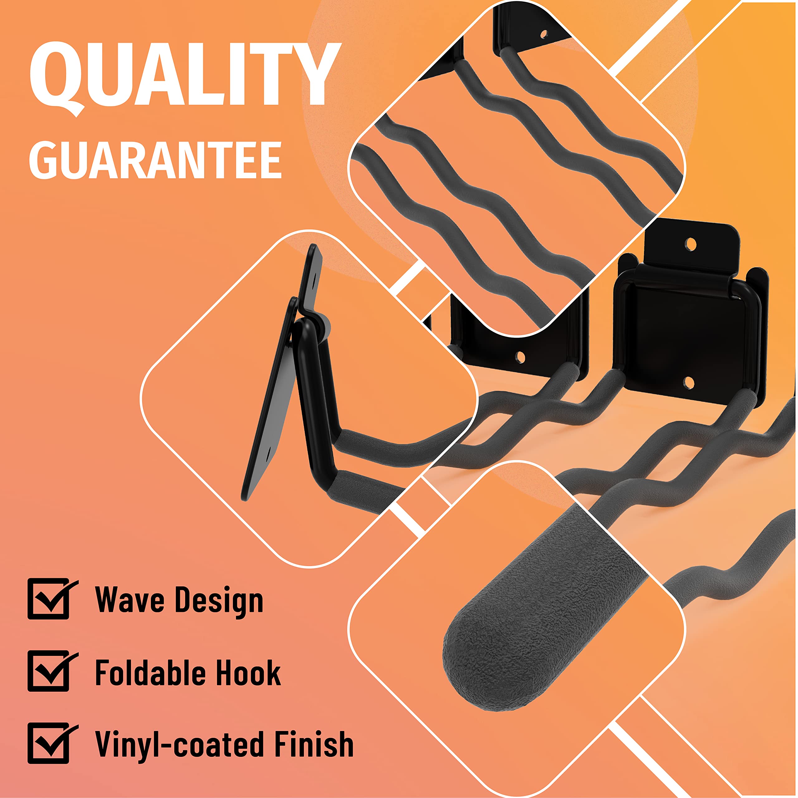 HUHOLE easy-install hardware included for quick garage organization.