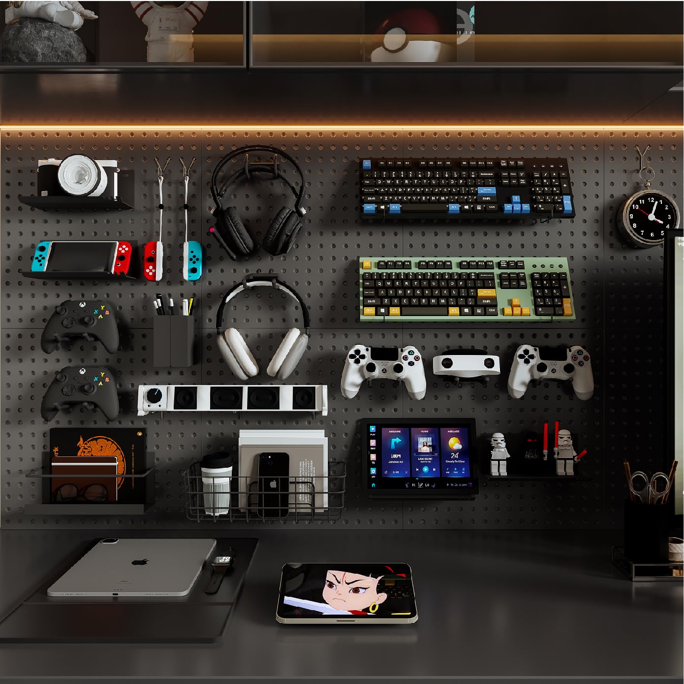 HUHOLE garage organizer keeps power tools tidy and accessible.