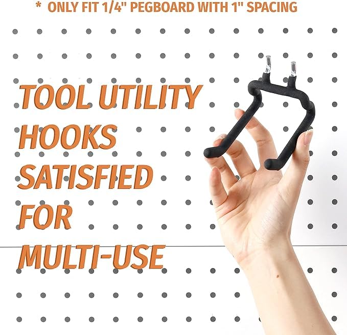 HUHOLE heavy-duty pegboard set resists rust for long-lasting use.