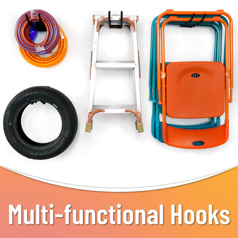 HUHOLE heavy-duty steel hook supports up to 60 lbs for bulky items.