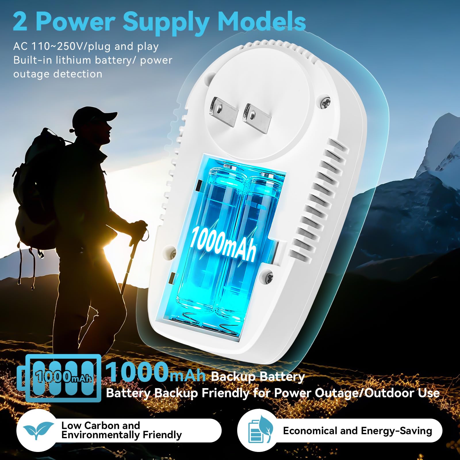 HuiDeonne dual alarm with loud sound and red light indicator for quick alerts.