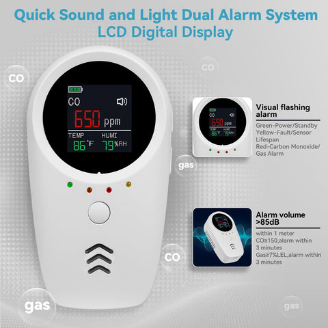 HuiDeonne test/mute button for quick checks and silencing false alarms.