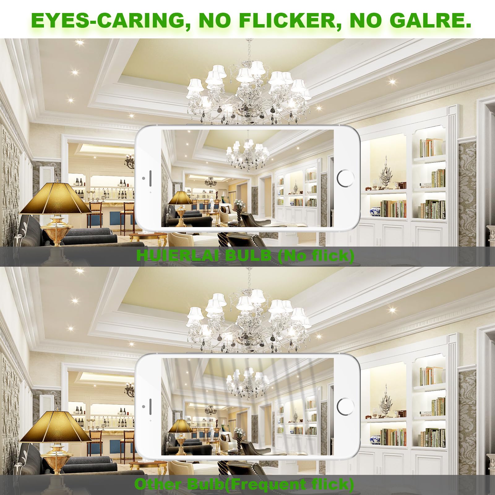 HUIERLAI energy-saving LED reduces electricity use compared to incandescent bulbs