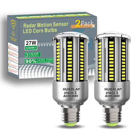 HUIERLAI radar motion sensor A19 bulb activates on movement for outdoor lighting