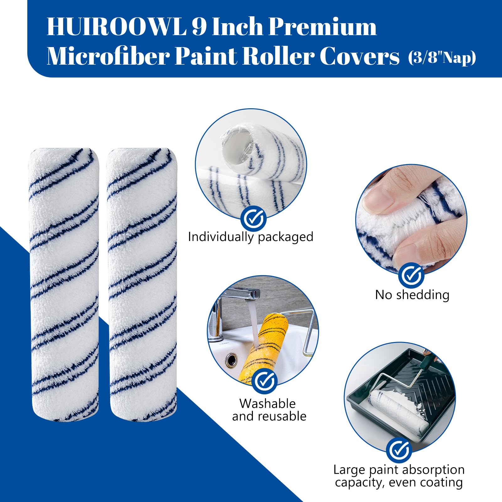 HUIROOWL roller easy to clean and reusable after painting